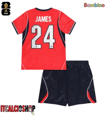 Inghilterra Reece James #24 Seconda Maglia Bambino Mondiali 2026 Manica Corta (+ Pantaloni corti)